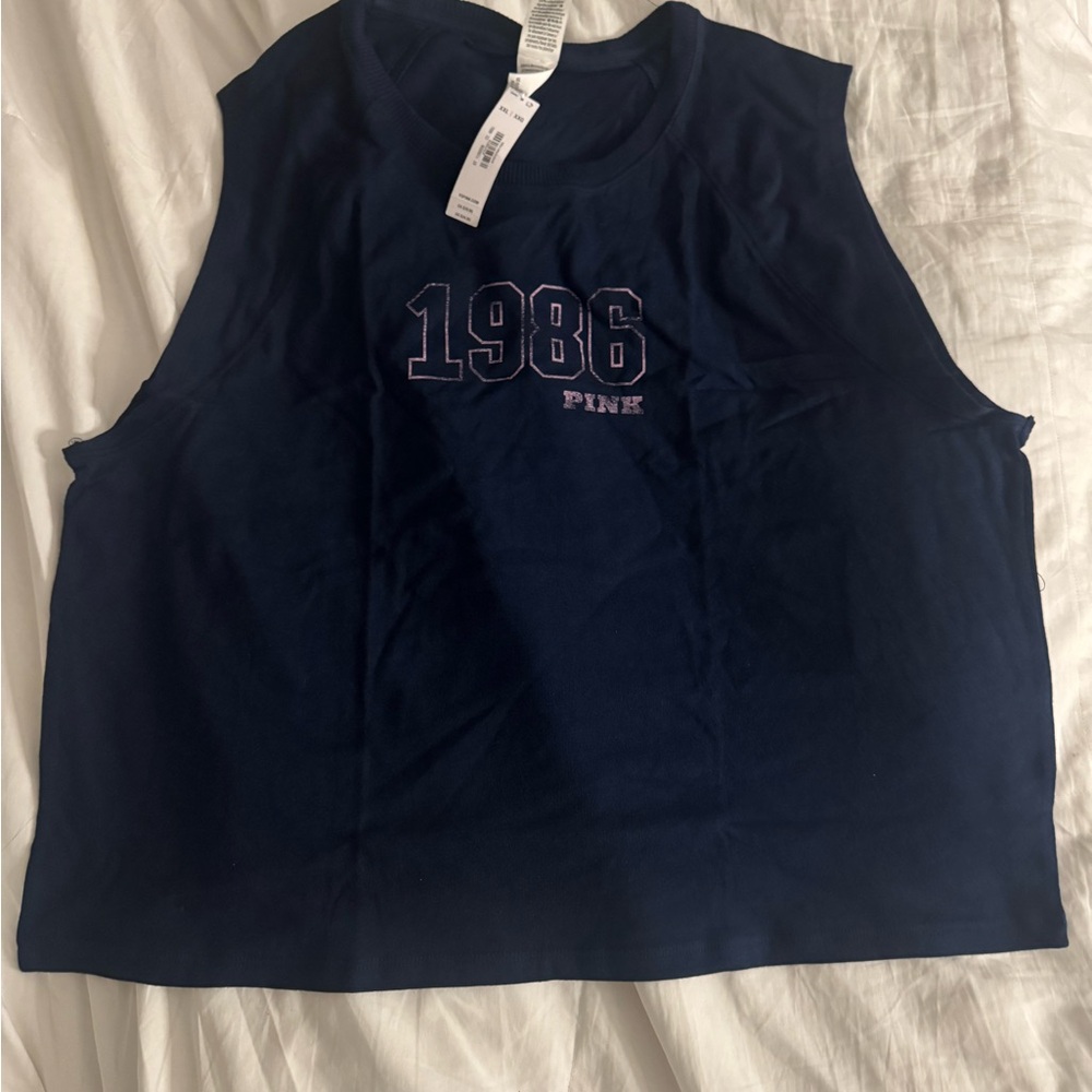 PINK Victoria's Secret navy Boxy Muscle Tee